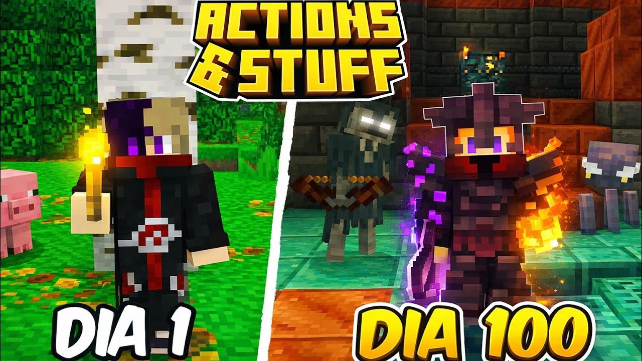 Sobrevivir 100 dias en Minecraft con el Action and Stuff 😲 - YouTube