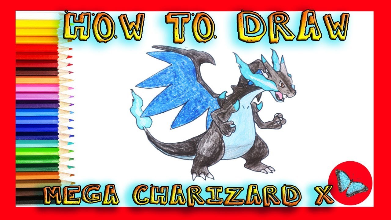 how to draw mega charizard