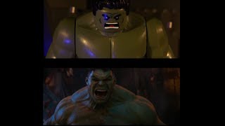 LEGO Avengers Infinity War - Hulk vs Thanos ( side by side )