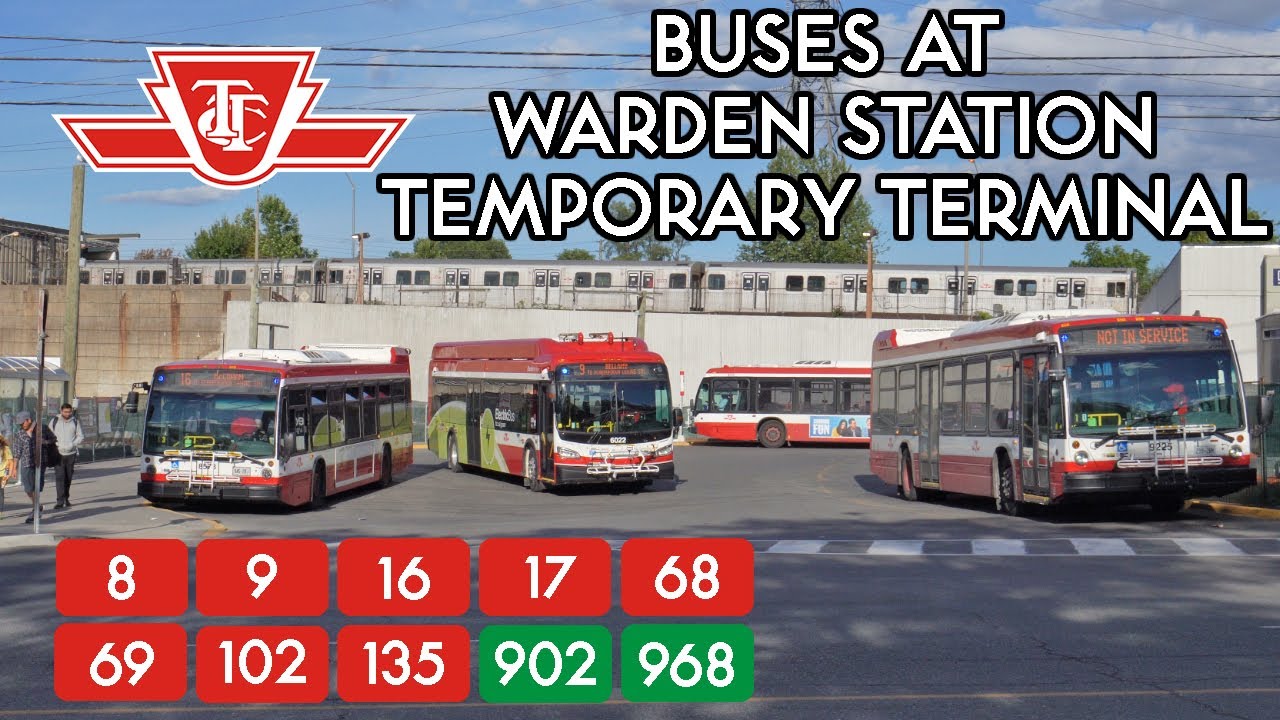 TTC Buses at Warden Station Temporary Bus Terminal