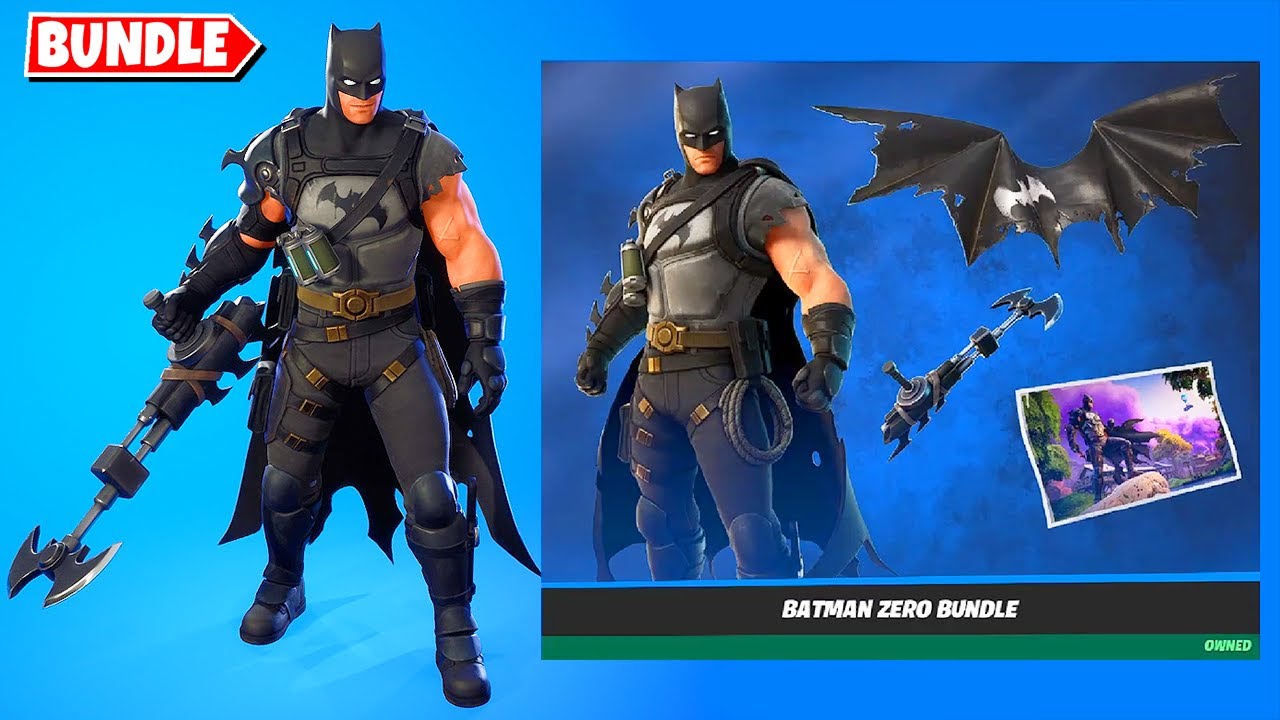 Fortnite BATMAN ZERO BUNDLE Showcase & Gameplay (Armored Batman Skin,  Pickaxe, Glider, Emote) - YouTube