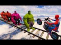 Spider-man ki Hulk par Stunt Race - Spiderman Hulk Parkour Stunt Race Challenge in GTA 5