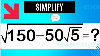 Simplify a nice Olympiad square root problem.