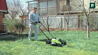 видео Электрические газонокосилки для дачи - цены