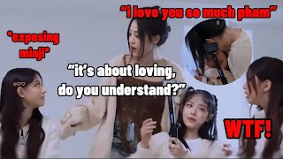 MINJI confessing her love to HANNI and HAERIN exposing her (she got so defensive)