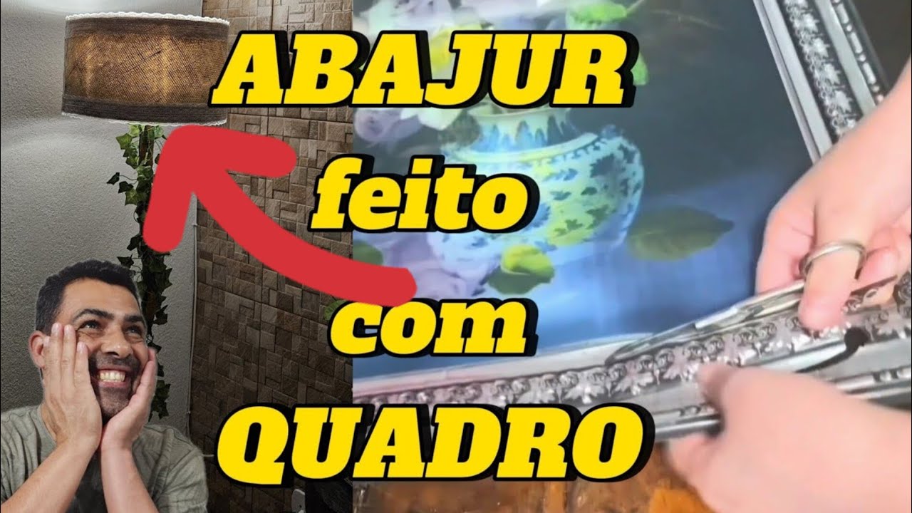 ABAJUR  LUMINÁRIA DE CHAO  REAPROVEITANDO  QUADRO VELHO :  COMO FAZER  CUPULA DE  ABAJUR  #diy