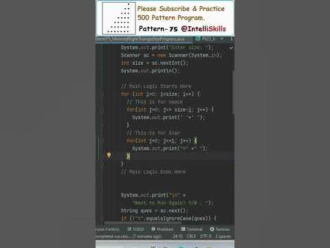 Java Pattern-75 | 500 Java Pattern Programs #shorts #java #coding # ...