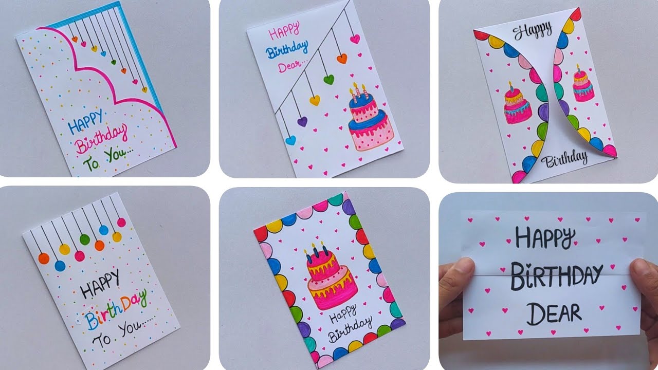 6 Easy & Beautiful Birthday Special Cards | Handmade Greeting Cards ...