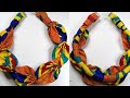 Diy flower necklace made with African fabric and poly rope cord
