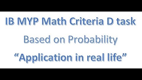 IB MYP Criteria D sample assessment on Probability and sample solution