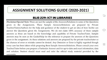 BLIE 229 Ignou Solved Assignment