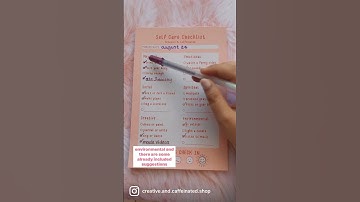 How To Use My Self Care Checklist