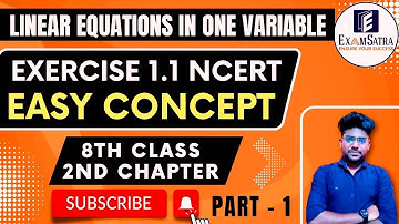 linear equations in one variable | एक चर वाले रैखिक समीकरण | class 8 exercise by examsatra #viral