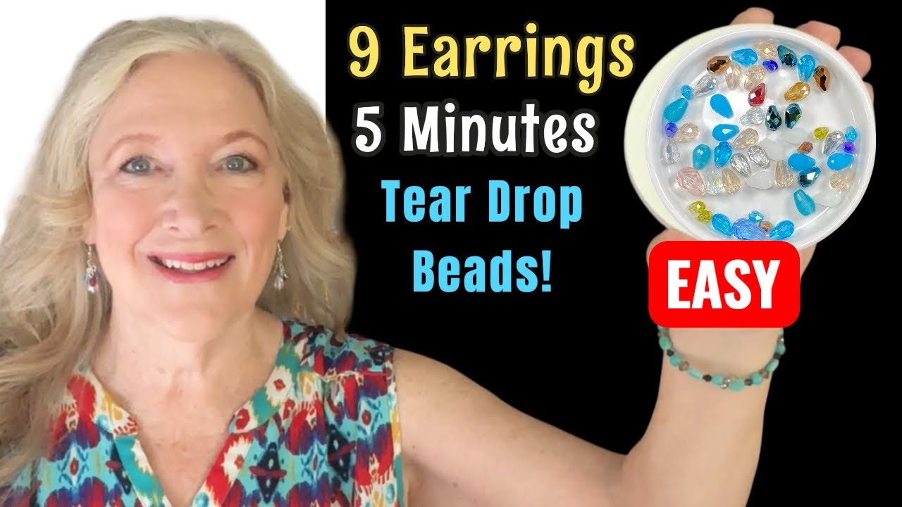 DIY Make 9 TEARDROP Beaded EARRINGS 5 MINUTE ️ Beginner Jewelry Making ...