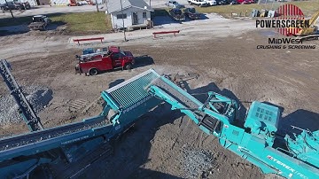 Powerscreen Midwest Trakpactor 1412, Chieftain 1700 crushing concrete