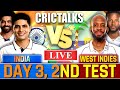 India vs West Indies, Live Cricket Match, 2nd Test Day 3 , Live Match Team Scores &amp; Commentary