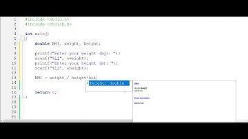 Basic C - BMI using if statement