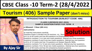 tourism class 10 term 2 ll tourism sample paper /practice paper class 10 ll cbse 2022 ll code 406 screenshot 5