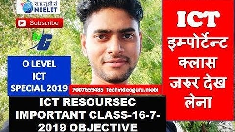 O Level ICT RESOURCES Objective ICT RESOURCES  ऑब्जेक्टिव special for 16-7-2019 new questions