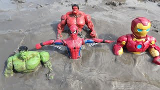 Avengers toys, spider-man action figure, red hulk, iron man toys