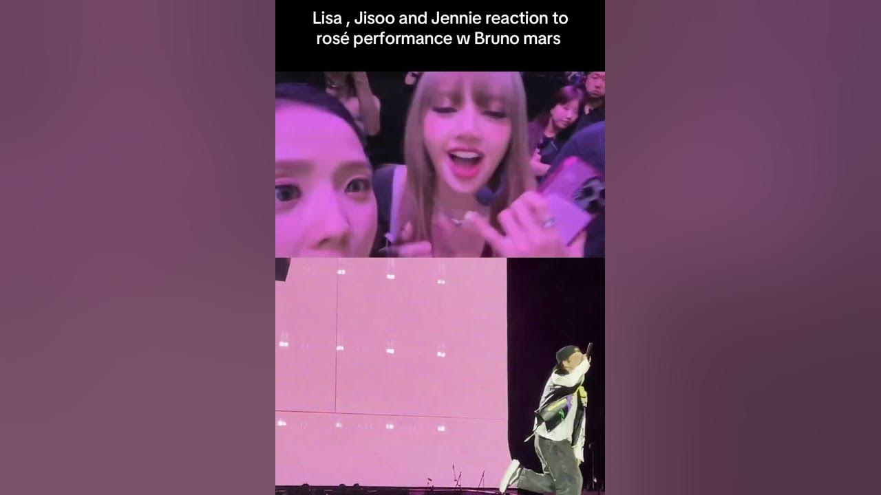Lisa Jisoo and Jennie Reaction to Bruno Mars #blackpink #kpop #deadline #jump #rosé #brunomars