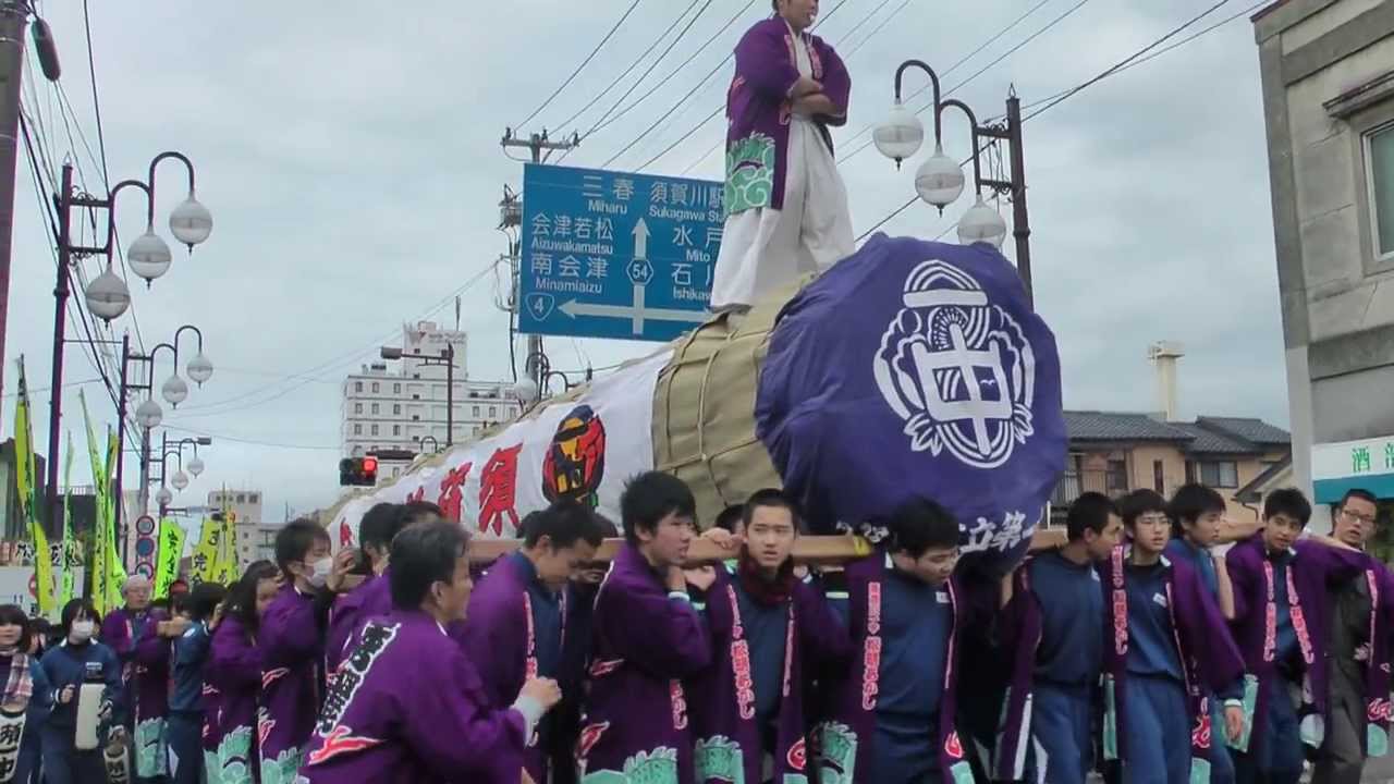須賀川　松明あかし 2013　本松明行列　須賀川一中　00655