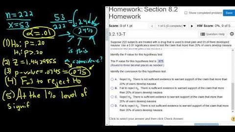 Hypothesis Test for a Single Population Proportion with all Steps