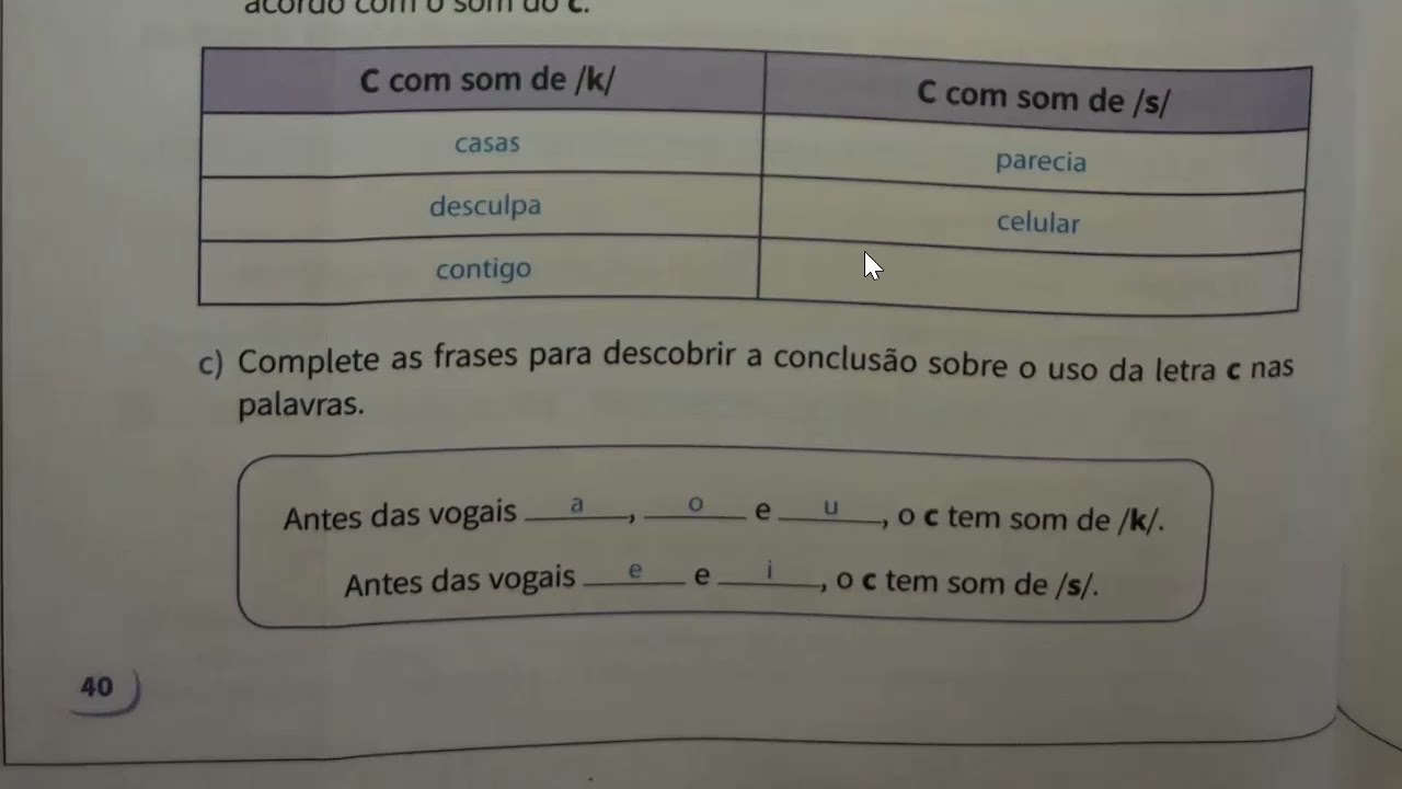 LÍNGUA PORTUGUESA : Grafia e som da letra C - YouTube