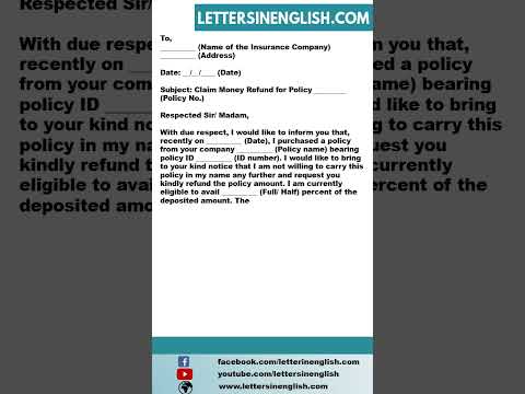 Sample Letter For Refund Of Money From Insurance Company | Letter To Insurance Company For Refund