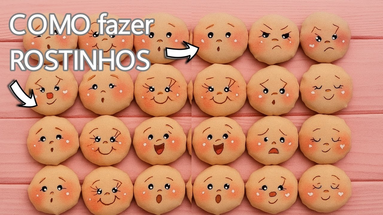 COMO FAZER MINI ROSTINHO DE BONECA FEITA A Mão PINTADA - APRENDA PARA VENDER MUITO