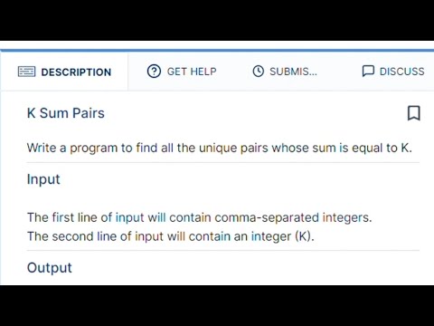 k sum pairs #ccbp#nxtwave