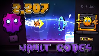 ALL NEW VAULT CODES! - Geometry Dash 2.207
