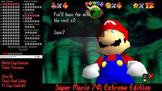 SM74EE: Metal Cap - Toxic Terrace (Savestateless)
0:00 - Star 1
0:15 - Star 2
0:32 - Star 3
0:44 - Star 4
1:02 - Star 5
1:28 - Star 6 (Reds)
Mostly an easy stage with the exception of the Red Coins. I didnt have too much trouble with them though. Whenever I play Romhacks I usually like to do the side levels first before the main stages. Not really sure why but Ill be tackling a similar format with these videos. Since these stars dont have names, I decided to name them myself because why not :) SM74EE: Metal Cap - Toxic Terrace (Savestateless)