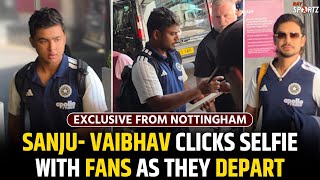 Watch: Vaibhav & Sanju Click Selfies with Fans as Team India Leaves for Bristol | 4th T20I screenshot 4