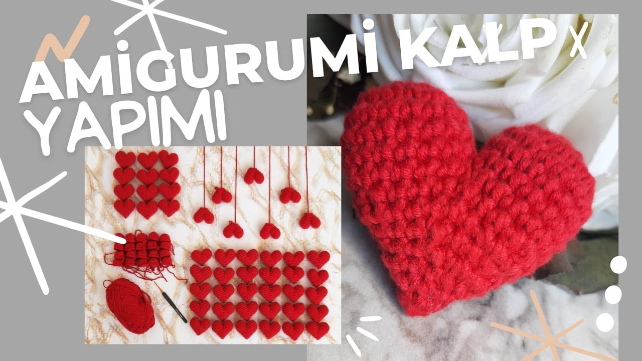 KENDİN YAP Amigurumi Kalp Yapımı (heart making with thread) 