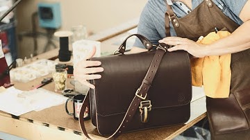Making a Leather Briefcase - Short Version - Complete Build - ASMR Build