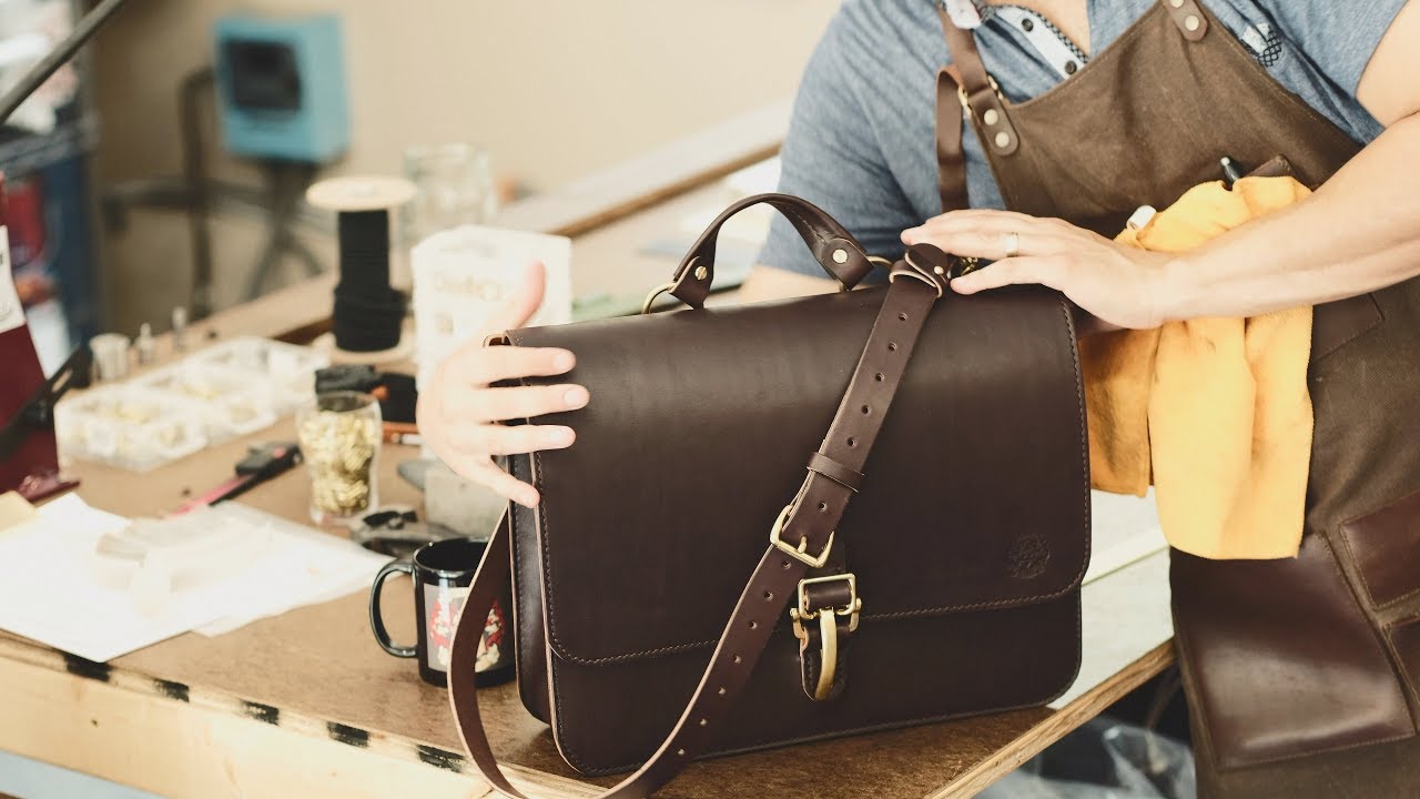 Making a Leather Briefcase Short Version Complete Build ASMR