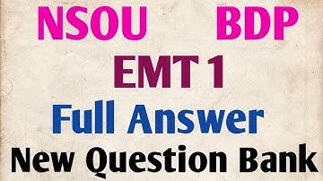 NSOU BDP EMT 1 New Question Bank Answer
