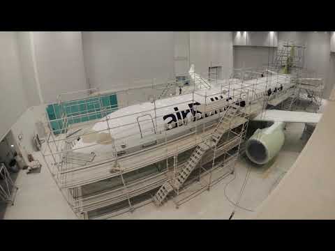 Timelapse of the special airBaltic Airbus A220-300 livery honoring Latvia’s 100th anniversary