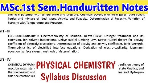 MSc.1st Sem. Physical Chemistry Handwritten Notes | Syllabus Discussion #chemistry