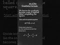 Derivation of Quadratic Formula Step by Step#quadraticequation #mathshorts