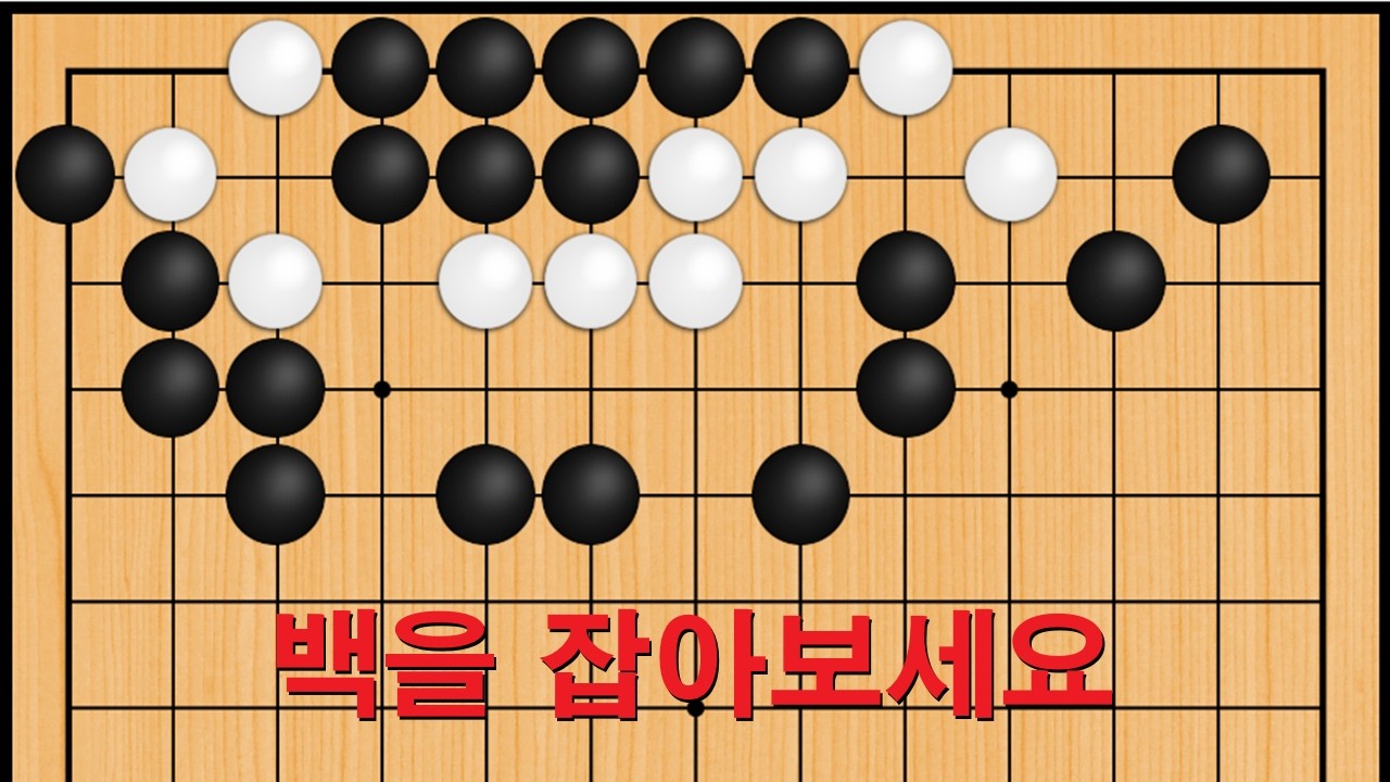바둑 묘수 사활 - 악다구니 묘수가 나옵니다. 백을 잡아보세요