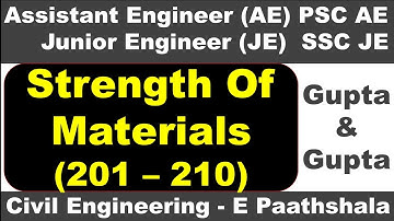 Strength of materials / SOM (201 to 210) - Gupta and gupta | sscje civil engineering | civil mcq que