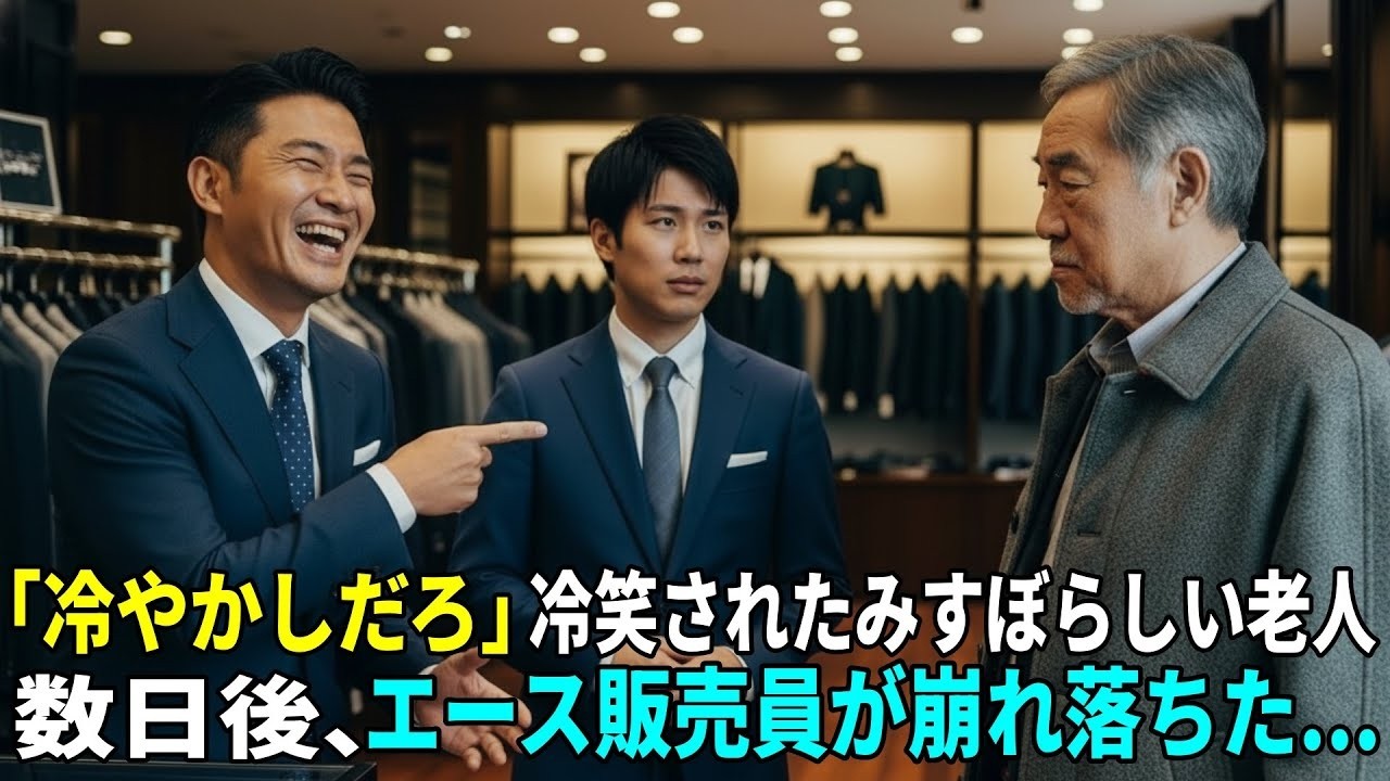 「どうせ冷やかしだろ」高級スーツ店で追いやられた老人。数日後、黒塗りの車が現れ、エース販売員が崩れ落ちた