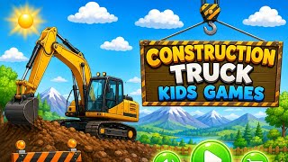 🚜 Construction Truck Kids Games 🚧 | Fun Excavator Adventure for Kids! 🏗️🎮 screenshot 1