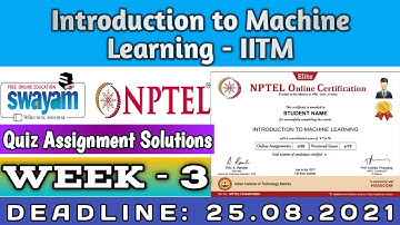NPTEL: Introduction to Machine Learning Assignment 3 Answers | Week 3 Answers |Machine Learning IITM