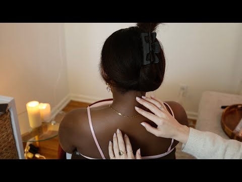 ASMR 💕 all her favorite triggers 💕 Hair Brushing, Jade Comb, Sensory Brushes, Back Scratch (Whisper)