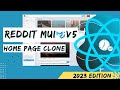 React Material UI V5 Project | 🔥  Reddit Home page Clone 2023 edition 🚀