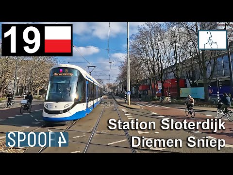 Cabinerit Tram 19 (Amsterdam) | Station Sloterdijk - Diemen Sniep (Tram Driver's POV)