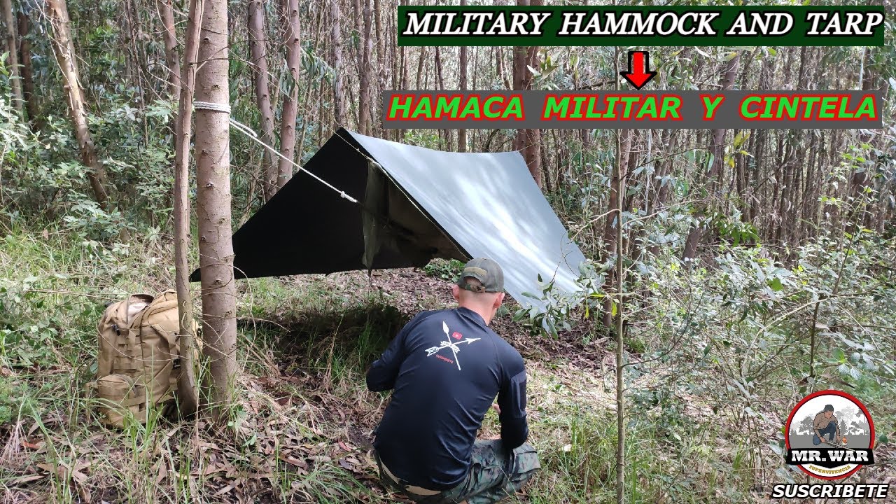 How to assemble a military hammock and tarp.